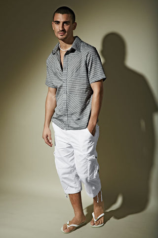 P.O.V. Grey Macau Button-Up