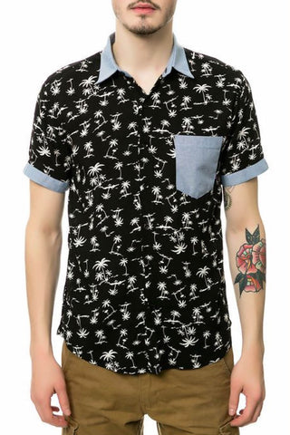 Oxymoron Black Arctic Tropic Button-Up