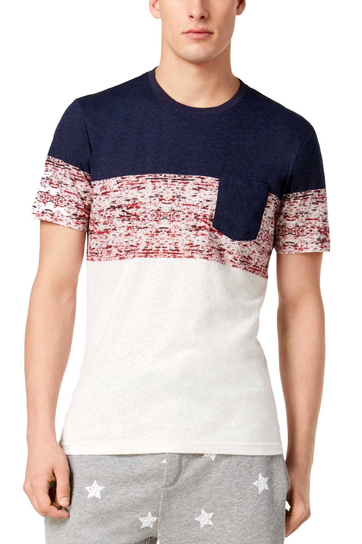 American Rag Basic Navy Colorblocked Pocket T-Shirt