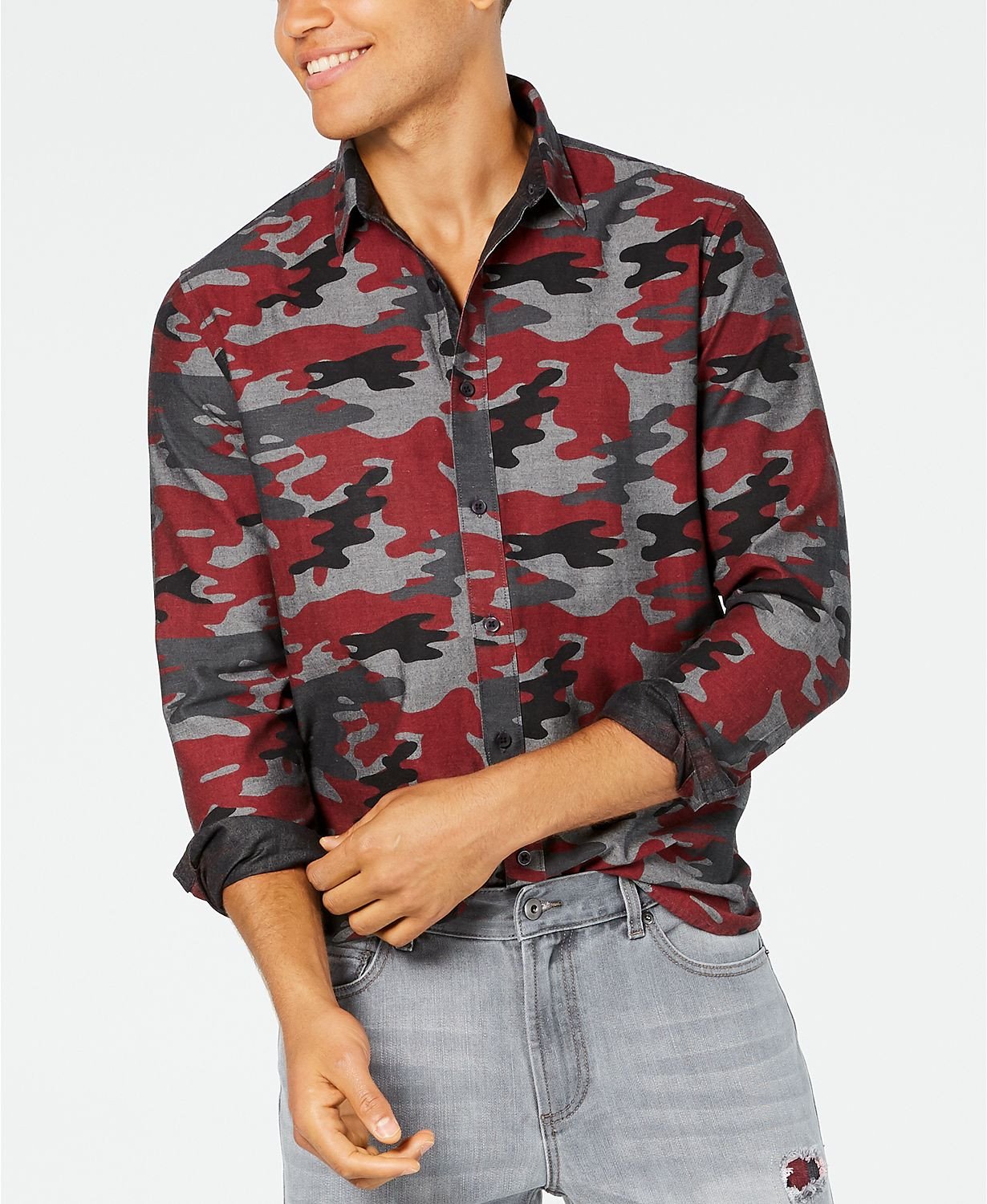 American Rag Frankie Camo Shirt & Jeans  Licorice Red