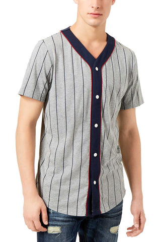 American Rag Pewter Heather Short Sleeve Baseball Shirt