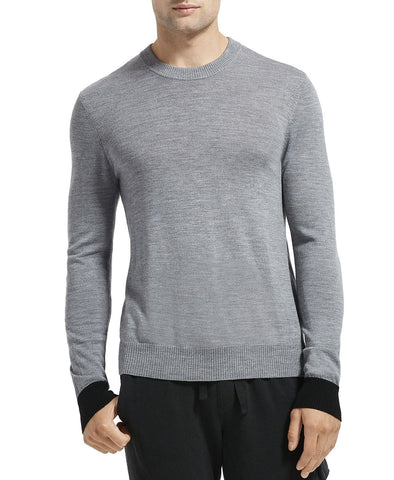 Atm Anthony Thomas Melillo Contrast-cuff Merino Wool Sweater Heather Gray