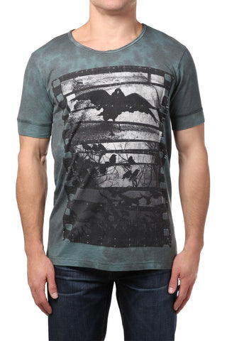 Black Hearts Brigade Green Raven Reel Tee