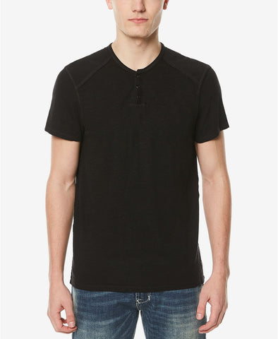 Buffalo David Bitton Solid Henley Black