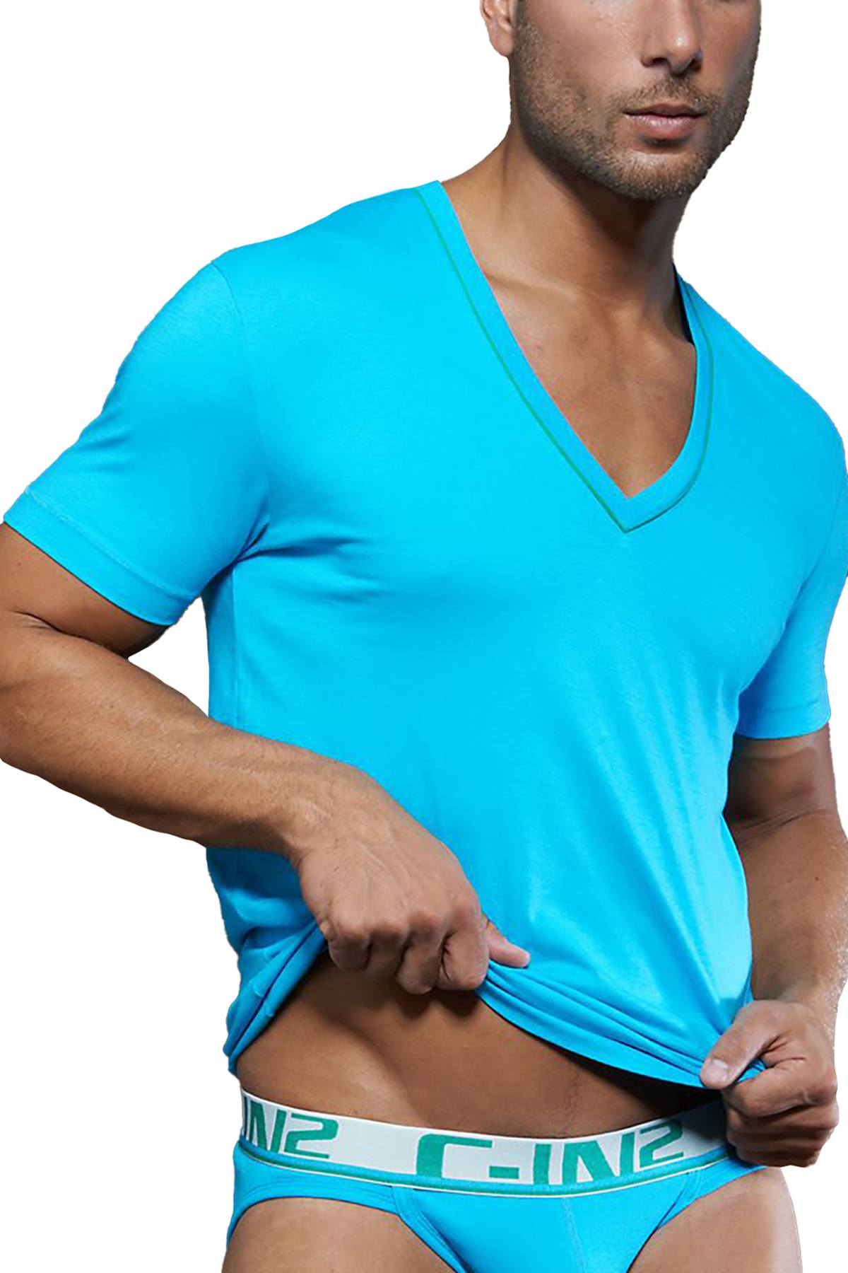 C-IN2 Scuba Blue Pop Color V-Neck