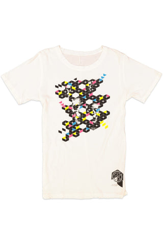 CC Design White QBert Skull Tee