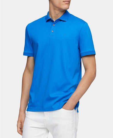 Calvin Klein Liquid Touch Cotton Polo Shirt Island Blue