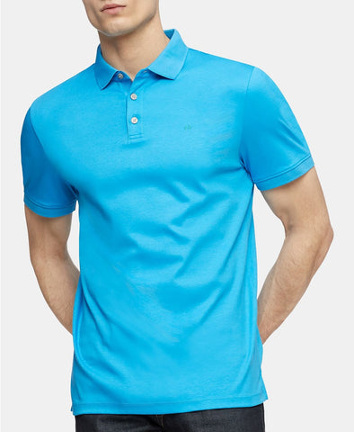 Calvin Klein Liquid Touch Cotton Polo Shirt Malibu Blue