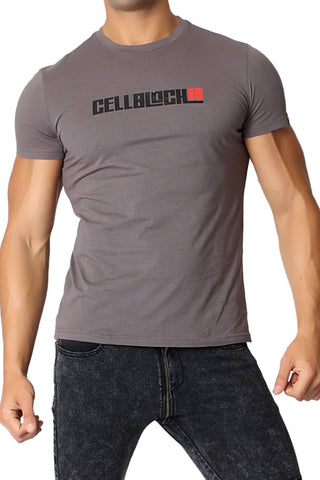 CellBlock 13 Grey Original Logo Crew Neck T-Shirt