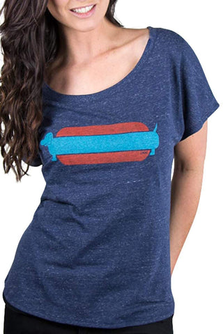 Choke Navy Hot Dog USA Dolman Tee