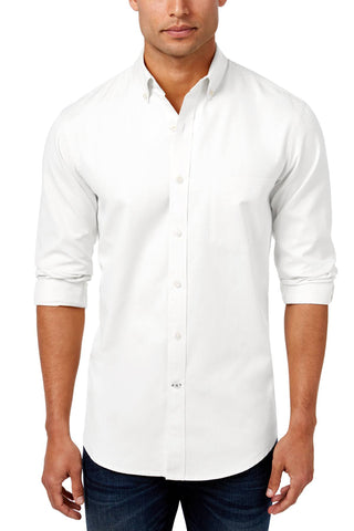 Club Room Bright White Long Sleeve Oxford Shirt