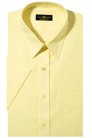 Club Room Yellow Short Sleeve Easy Care Estate Dress Shirt