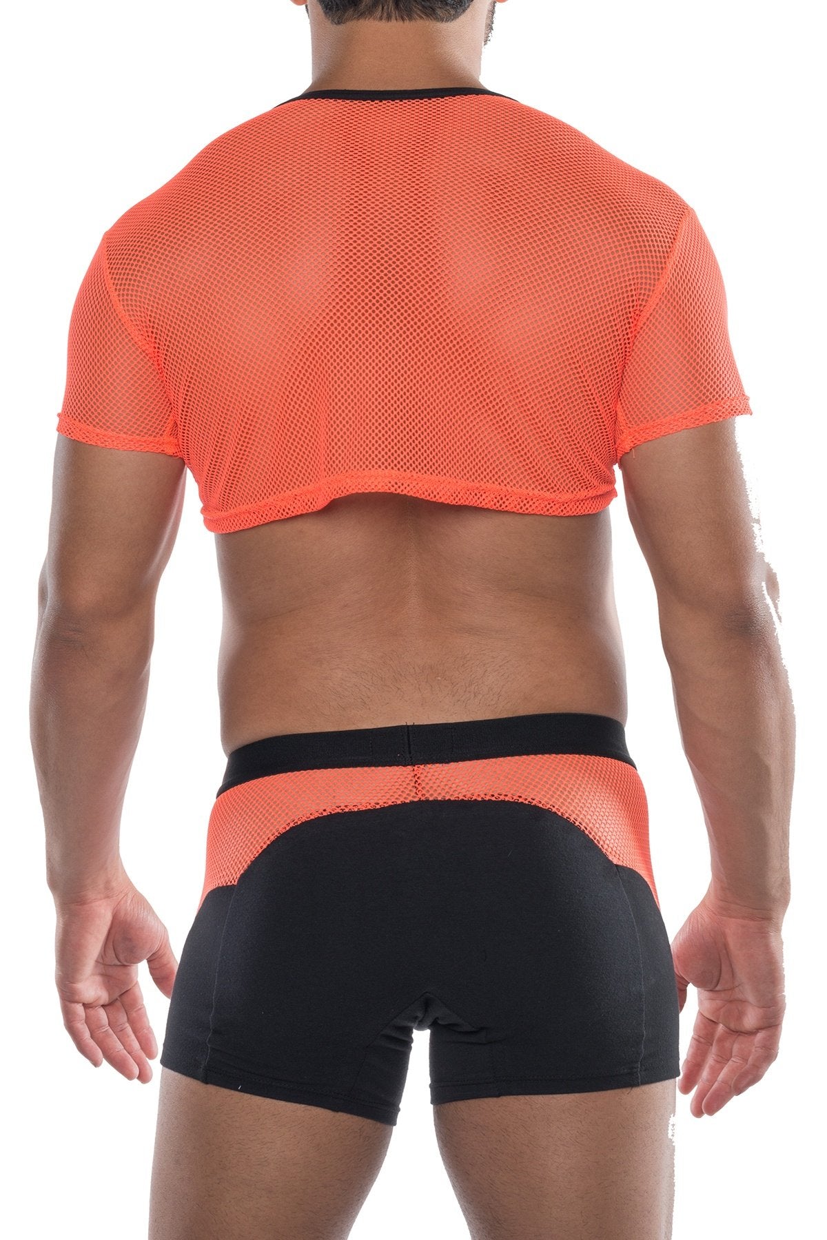 HardCore Orange XXX Mesh Crop Tee