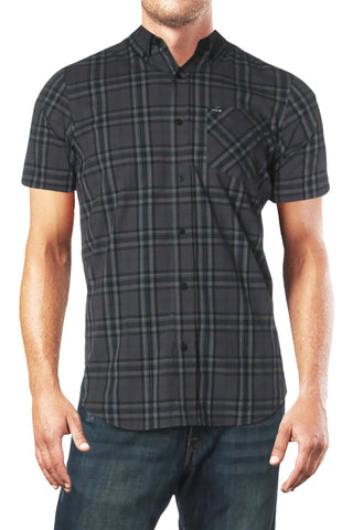 Hurley Charcoal/Black Landfall Plaid Pocket Shirt