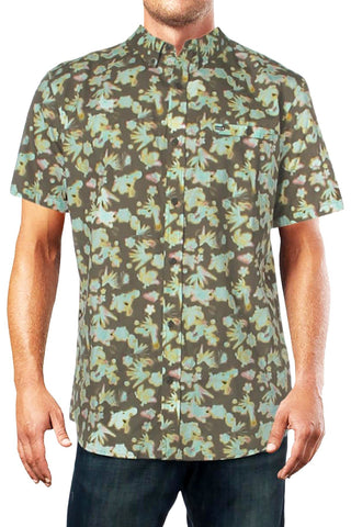 Hurley Dark Room Printed Short Sleeve Button Down Shirt