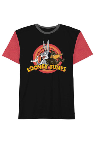 Hybrid Apparel Black/Red Looney Tunes Contrast Graphic Print T-Shirt