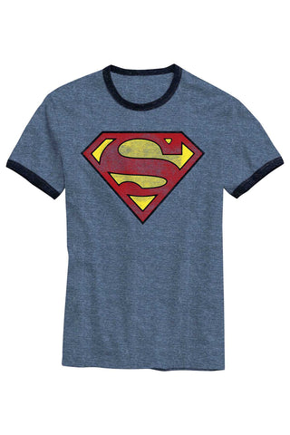 Hybrid Apparel Navy Heather Superman Graphic-Print T-Shirt