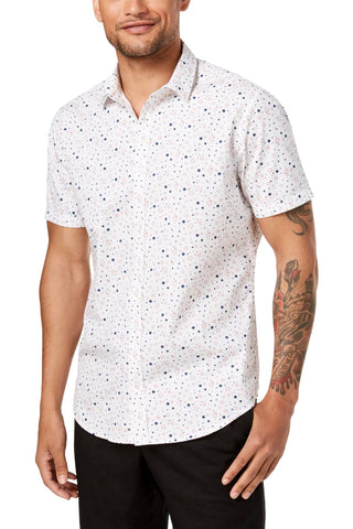 INC International Concepts Pure White Star Printed Shirt