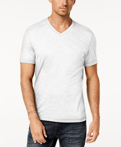 Inc International Concepts Ribbed V Neck T Shirt / White