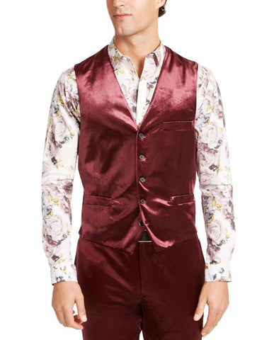 Inc International Concepts Slim-fit Shiny Velvet Vest Friar