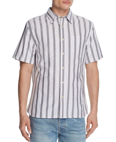 Jachs Ny Short-sleeve Striped Regular Fit Shirt Black