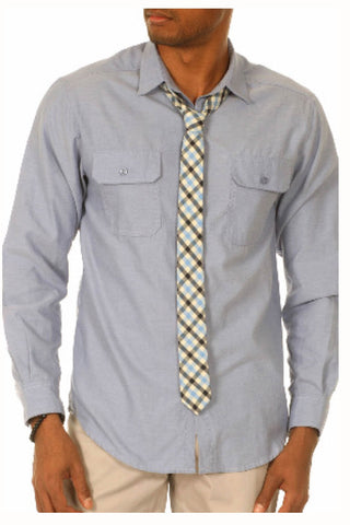 Justified Lies Light Blue Button-Up