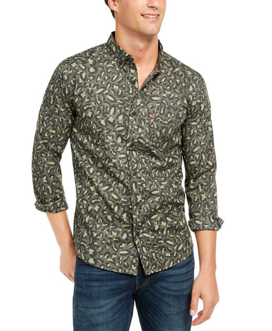 Levi's Animal Print Button-down Shirt Olive Night