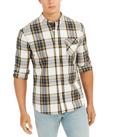 Levi's Large Plaid Button-down Shirt Marshmallo