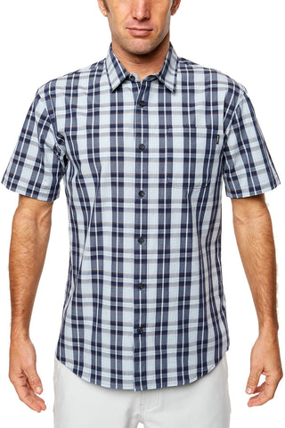 O'Neill Light Blue Davenport Plaid Pocket Shirt