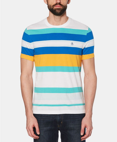 Original Penguin Engineered Stripe T-shirt Bright White