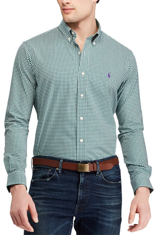 Ralph Lauren Evergreen Gingham Big/Tall Classic Fit Cotton Shirt