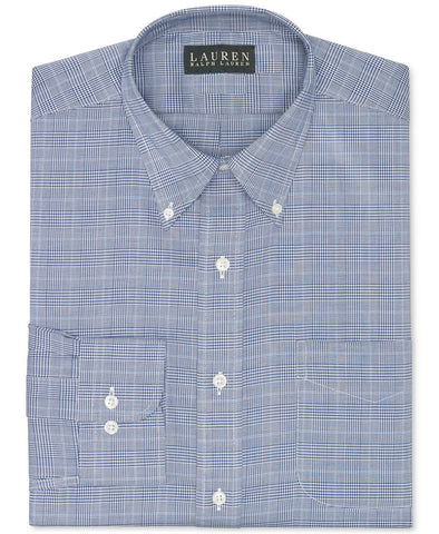 Ralph Lauren Non-iron Light Blue Plaid Dress Shirt Light Blue