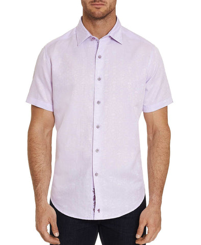 Robert Graham Skull Classic Fit Short-sleeve Shirt Lilac