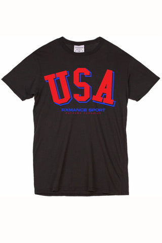 Rxmance Unisex Black USA Crew Tee