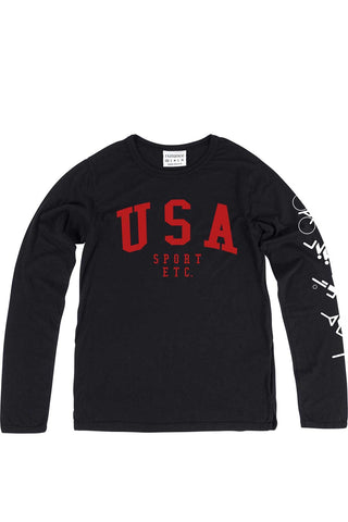 Rxmance Unisex Black USA Long Sleeve Tee