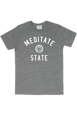 Rxmance Unisex Grey Meditate State Crew Tee