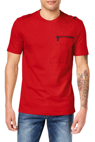 Sean John Fiery Red Zip Pocket Flight T-Shirt