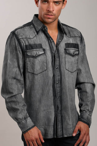 Smash Black Denim Washed Shirt