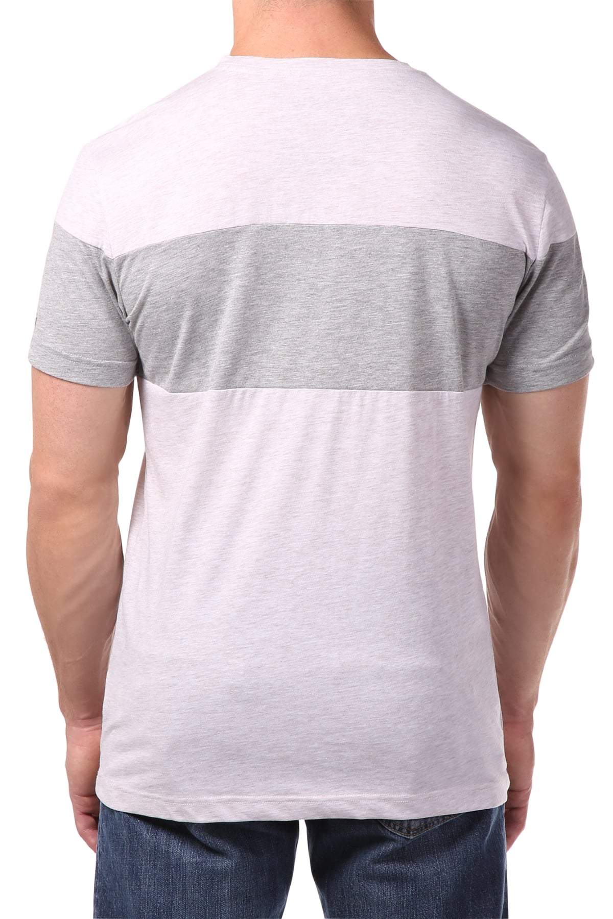 Spenglish Grey Color Blocked Tee