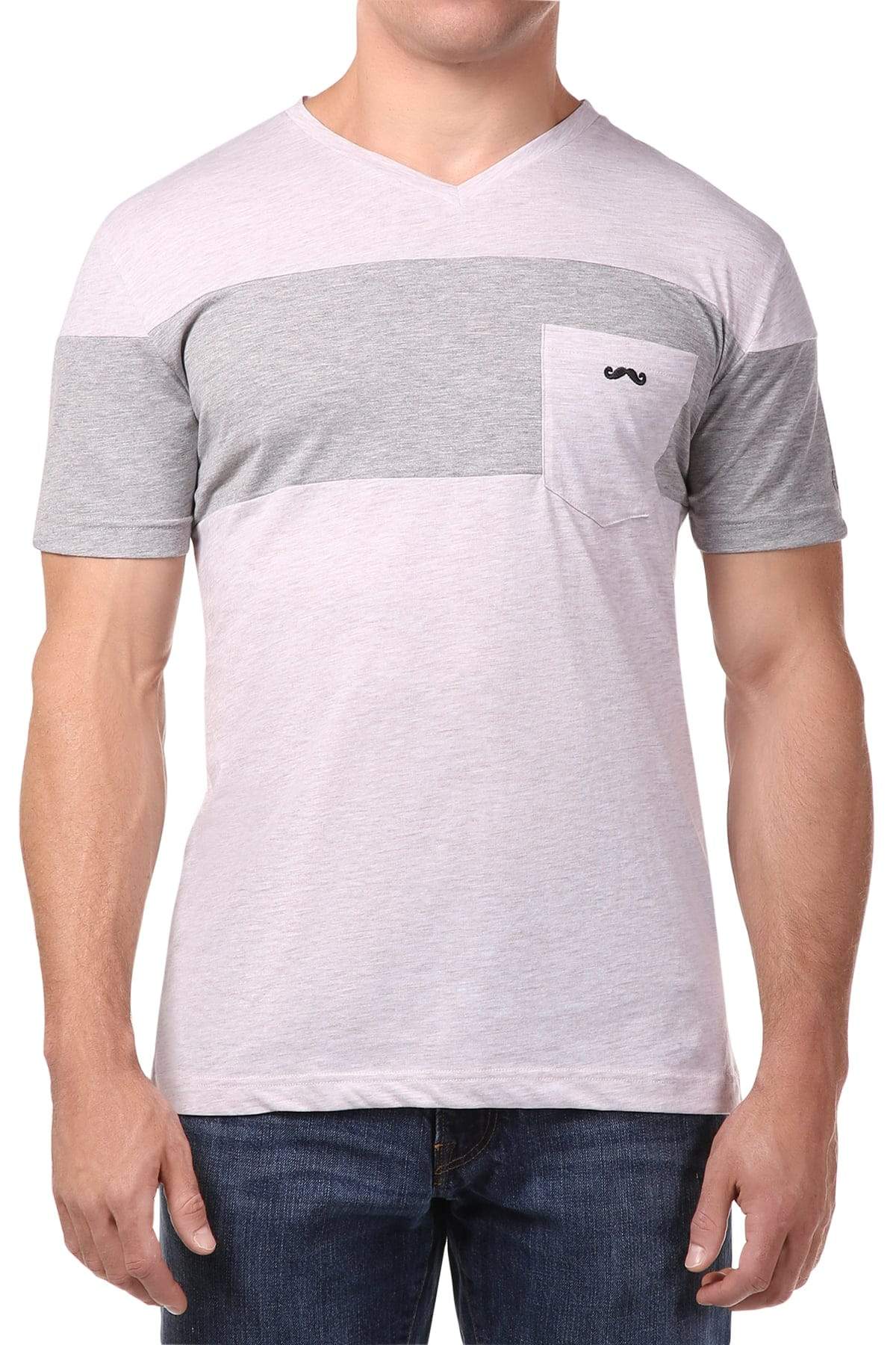 Spenglish Grey Color Blocked Tee