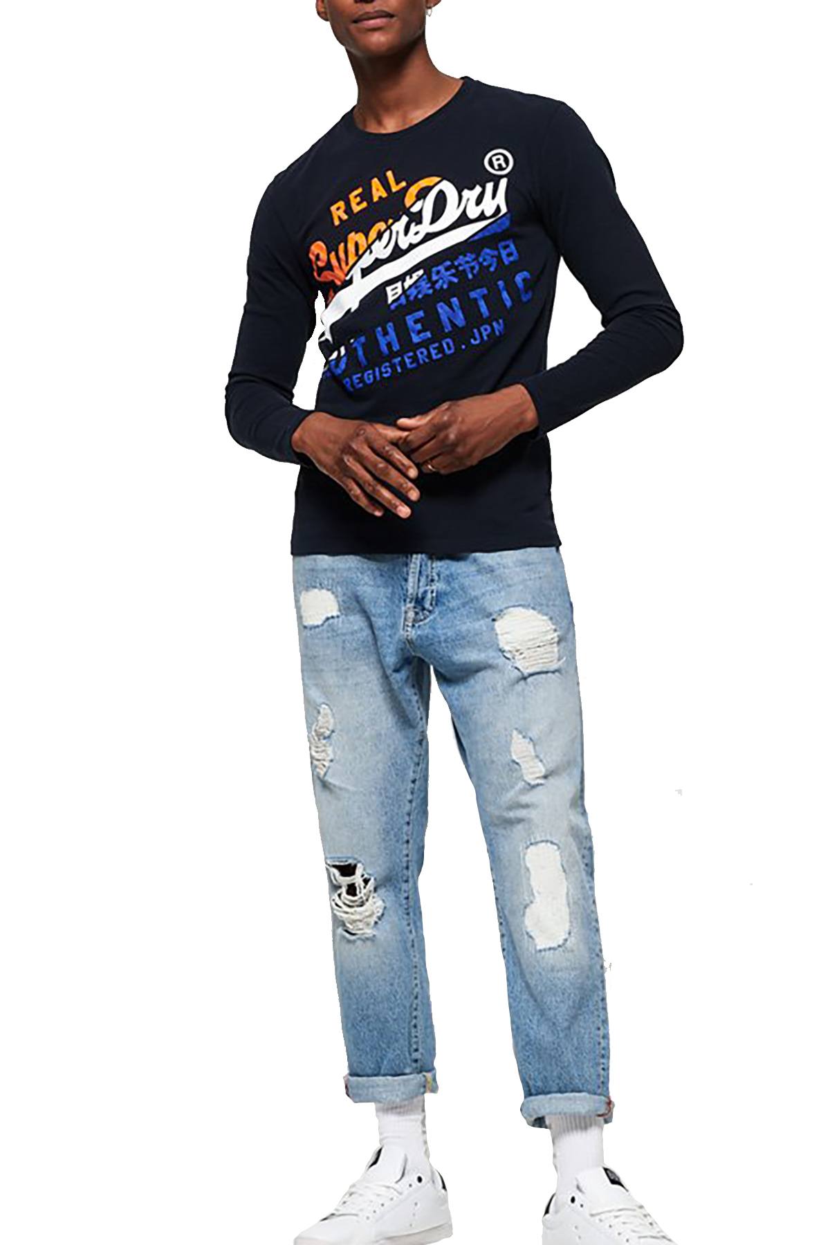 SuperDry Eclipse-Navy Vintage Authentic XL Long-Sleeve T-Shirt