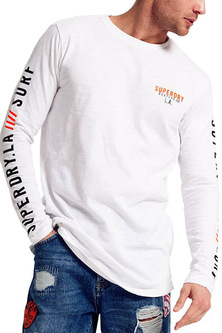 SuperDry Optic-White Surplus Goods Long-Sleeve Longline Top