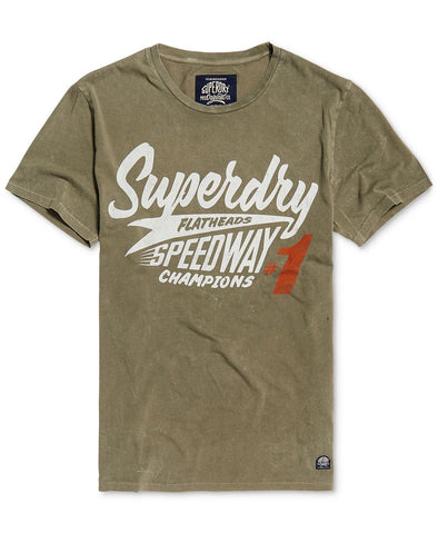 Superdry Logo Print T Shirt / Dash Green