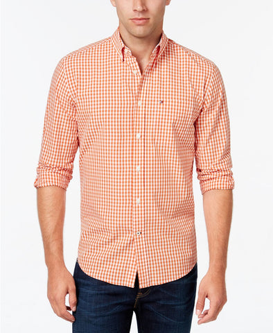 Tommy Hilfiger Long Sleeve Twain Check Shirt / Como Orange