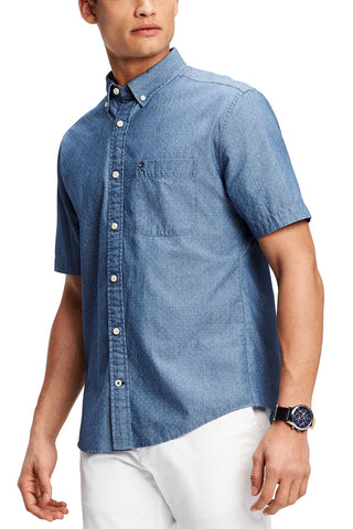 Tommy Hilfiger Medium Indigo Chambray Mini Dot Shirt