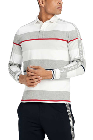 Tommy Hilfiger Sport Grey Heather Striped Murray Rugby Shirt