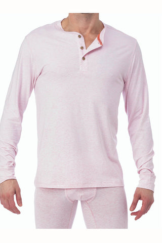 WOOD Pink Heather Long Sleeve Henley