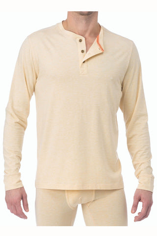 WOOD Straw Yellow Long Sleeve Henley