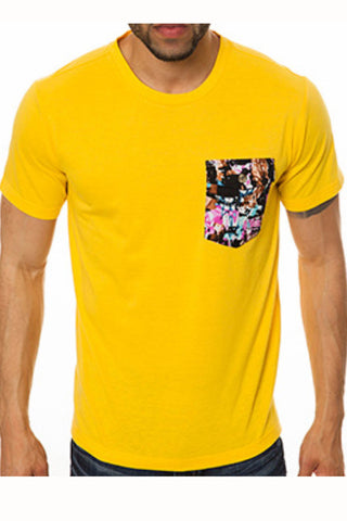 Oxymoron Yellow Wise Fool Pocket Tee