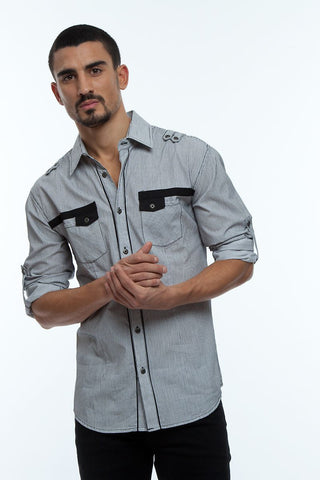 Young Republic White & Black Hayden Button-Up